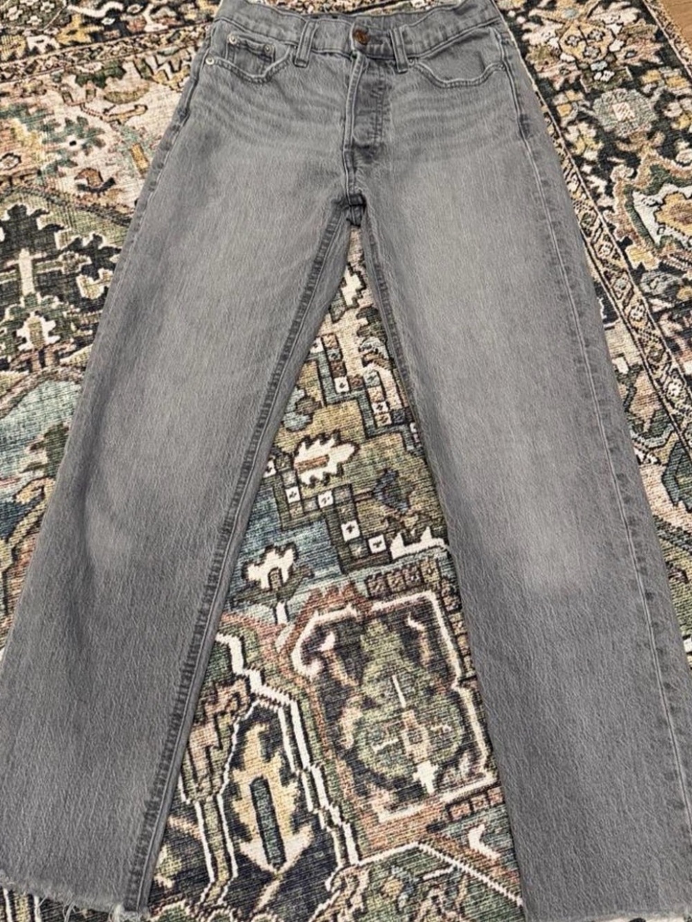 GAP Cheeky Straight High Rise Gray Jeans Size 25